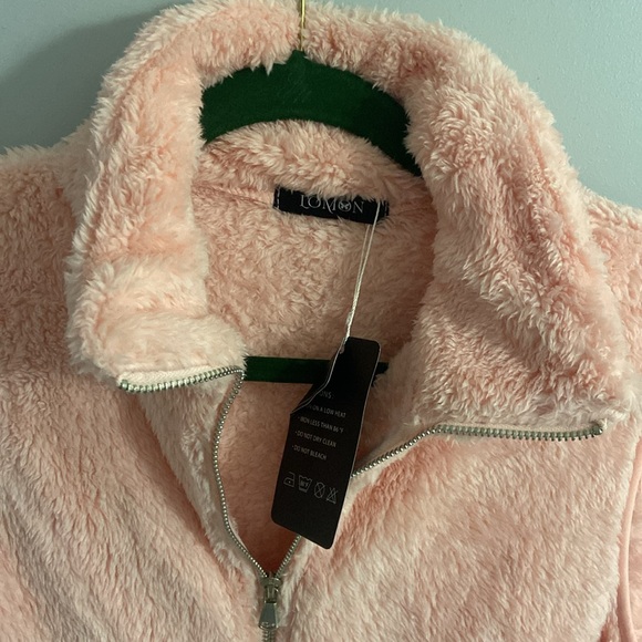 New Pink Soft Teddy Bear Hooded Vest SZ LARGE - Picture 4 of 6